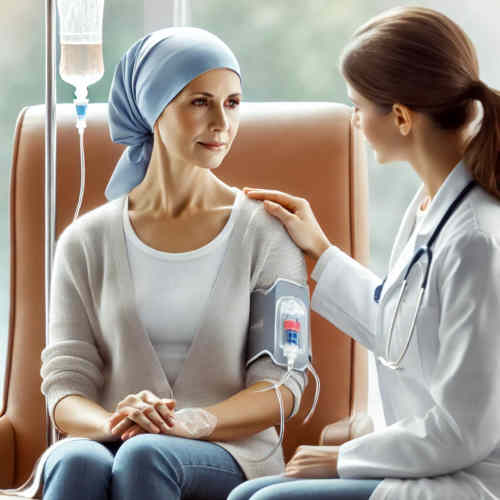 Foto einer Patientenbehandlung, Chemotherapie